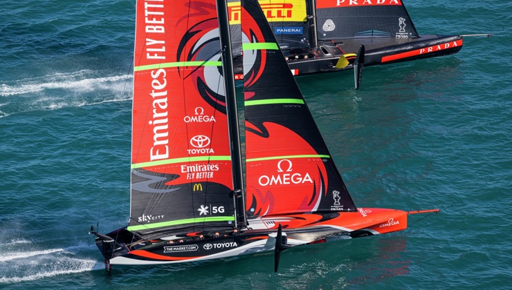 15/12/20 - Auckland (NZL)36th America’s Cup presented by PradaPRADA ACWS Auckland 2020 - Practice Races Day 3Emirates Team New Zealand, Luna Rossa Prada Pirelli Team