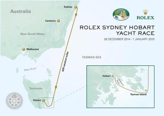 Sydney Hobart course map 528
