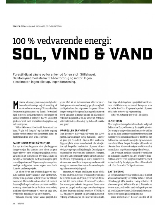 100% vedvarende energi: Sol, vind og vand