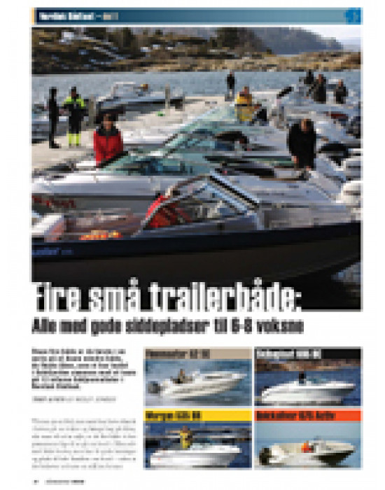 Fire små trailerbåde med god plads